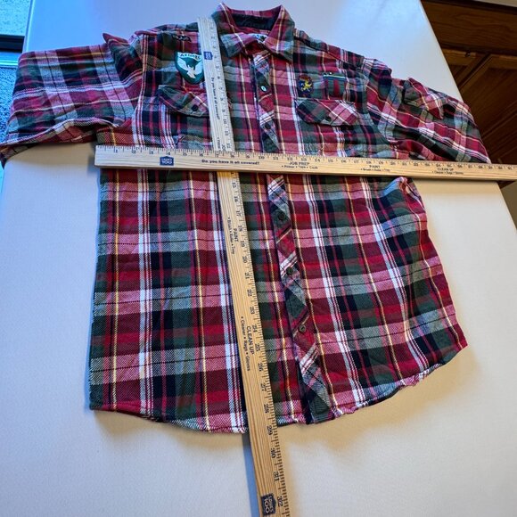 AKDMKS Akademiks Flannel Shirt Mens XL Red Green Plaid Long Sleeve - Picture 6 of 10